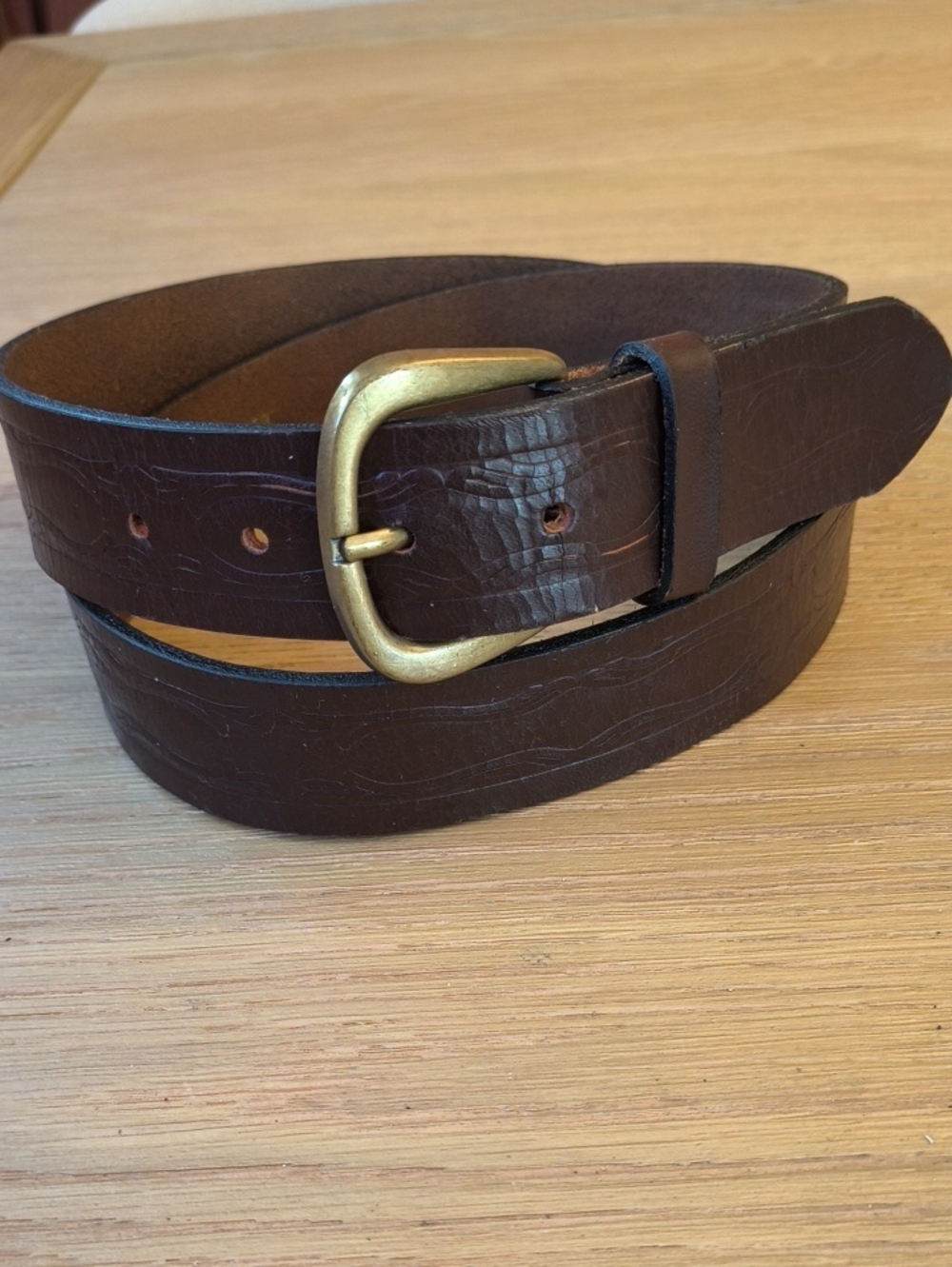 Vintage RIBCO USA Brown Genuine Leather Casual Jean Belt - Size 42 (Fits 39"-40"